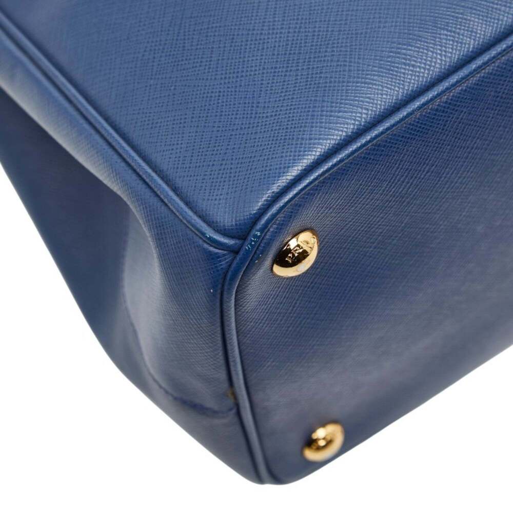 PRADA Blue Leather Saffiano Shoulder Bag - Picture 5 of 13